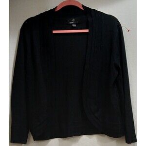 Ronni Nicole Women’s Black Cardigan Sweater L Open Front Lightweight Stretch